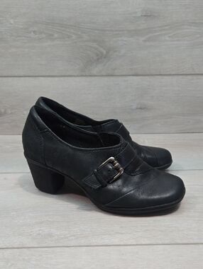 Earth Origins By Earth Women Black Leather Buckle Pump Shoes Sz 6.5 Boots